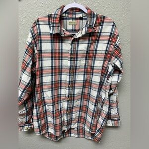 Red and Blue Plaid Button-Up Shirt